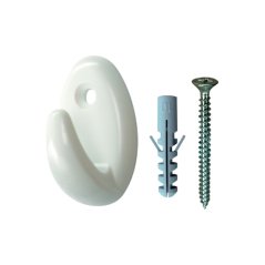 Háček Stabil s vrutem typ 1, bílá, plast, 2ks