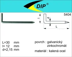 Skoba zatloukací kalená 2,25x30mm, zinek bílý, 1ks