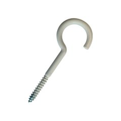 Hák prádelní s vrutem oplastovaný 6x100mm, plast bílý, 1ks