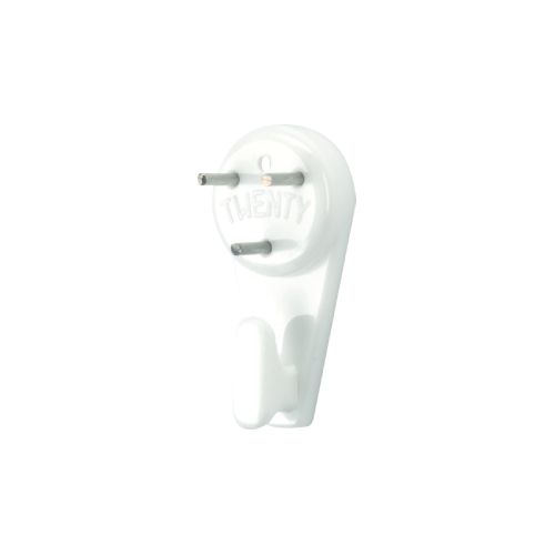 Háček Twenty universal, bílá, plast, 400ks