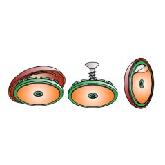 Zarážka dveřní Ø 60 mm, tmavě hnědá + vrut, 2ks