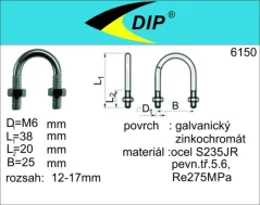 Třmen potrubní M6 x 12-17, 1 ks