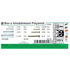 Box hmoždinek multifunkčních + vruty PA, 80ks