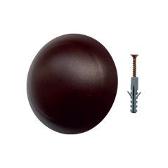 Zarážka dveřní Ø 60 mm, tmavě hnědá + vrut, 2ks