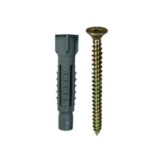 Hmoždinka víceúčelová bez lemu + vrut, 6 PA, 10ks