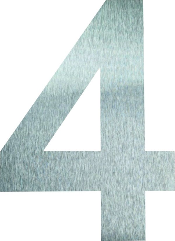 Domovní číslo 4, 150 mm, nerez, 1ks