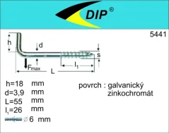 Skoba s vrutem 20x70mm, mosaz, 1ks