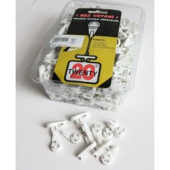 Háček Twenty universal, bílá, plast, 400ks