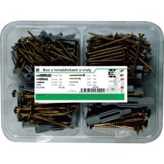 Box hmoždinek uzlovacích s lemem + vruty PE, 95ks