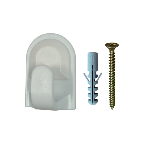 Háček Stabil s vrutem typ 1952, bílá, plast, 2ks