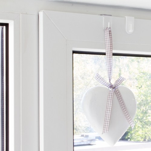 Háček okenní na ozdoby, transparentní, plast, 6ks