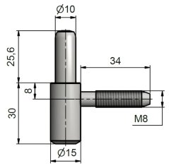 Pant dveřní 18x120 UR25 VD M8x50, 1ks