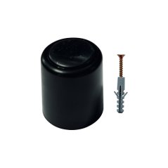 Zarážka dveřní Ø 26x32 mm, černá + vrut, 2ks