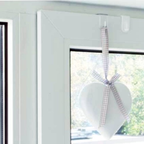 Háček okenní na ozdoby, transparentní, plast, 6ks