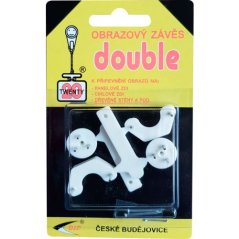 Háček Twenty double, bílá, plast, 2ks