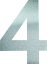 Domovní číslo 4, 150 mm, nerez, 1ks