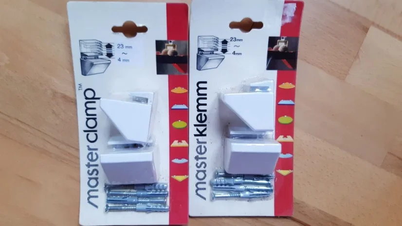 Držák polic Masterklemm, bílá, 2ks