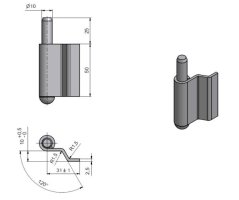Pant dveřní 50/2,5 OZ neostřizený L, 1 ks