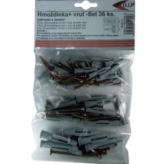 Set hmoždinek uzlovacích s lemem + vrut, 36ks