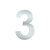 Domovní číslo 3, 150 mm, nerez, 1ks