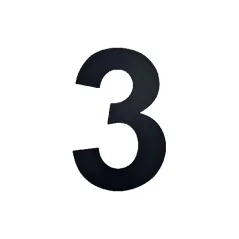 Domovní číslo 3, černá, 100 mm, Black Line,1ks