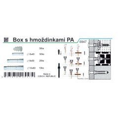Box hmoždinek multifunkčních + do sádrokartonu PA, 110 ks