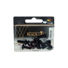 Šroub s rámovou hlavou, M4 x 10, černý, 15ks