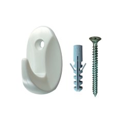 Háček Stabil s vrutem typ 2, bílá, plast, 2ks