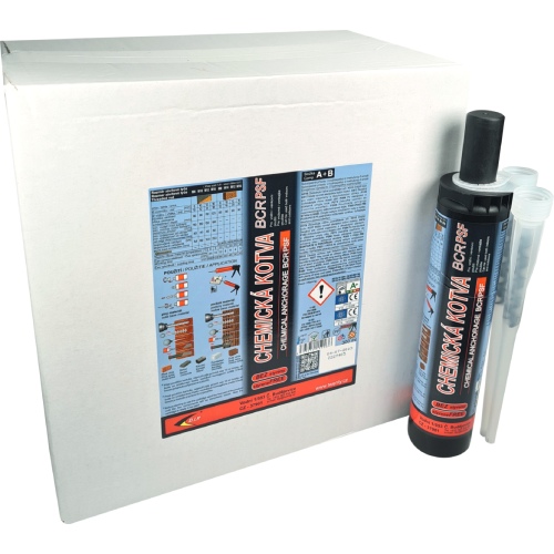 Chemická kotva BCR PSF 300 ml, SET - 12 ks + 24x mixážní tryska