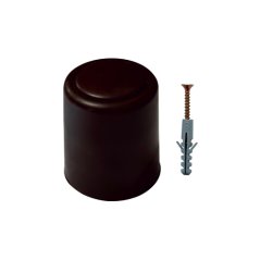 Zarážka dveřní Ø 26x32 mm, tmavě hnědá + vrut, 2ks