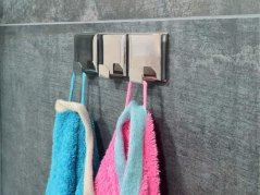 Háček samolepící QF typ 27 G12, nerez, sklo lesklé, LUXURY EDITION, 1ks