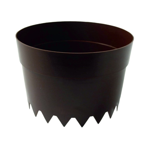 Zavlažovací květináč WATERFENCE, plast, hnědý, Ø 20 cm SET, 20 ks
