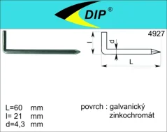 Skoba zatloukací 21x80, zinek bílý, 1ks