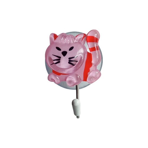 Háček přísavný QF s 3D obrázkem, kočka, nerez, 2ks