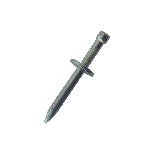 Hřebík kalený nastřelovací s podložkou, 3,7x52, zinek bílý, 100ks