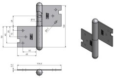 Pant dveřní 100 L, znb, 1ks