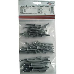 Set natloukacích hmoždinek s kuželovým osazením, 45ks