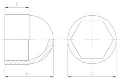 Krytka šroubů a matic M10, černá, 6 ks