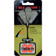 Háček Twenty maxi, bílá, plast, 3ks