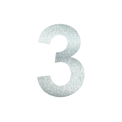 Domovní číslo 3, 150 mm, nerez, 1ks